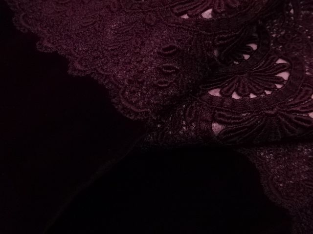  ビロードレース花模様ショール